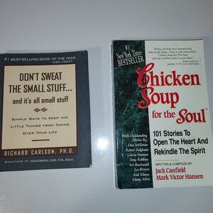 2 Self Help Books "Don't Sweat Small Stuff & Chicken Soup for the Soul" PB-Good